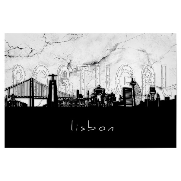 Poster "Lisbon skyline marble" artboxONE - Städte,Reise,Architektur,Marmor