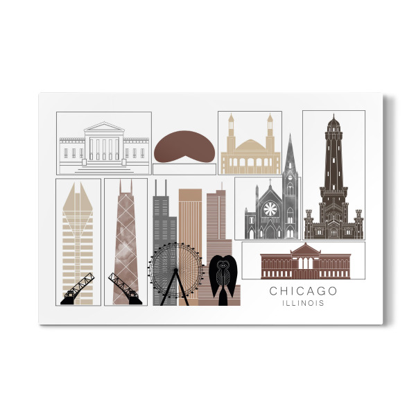 Galerie-Print "Chicago skyline black & brown" 30x20 cm artboxONE