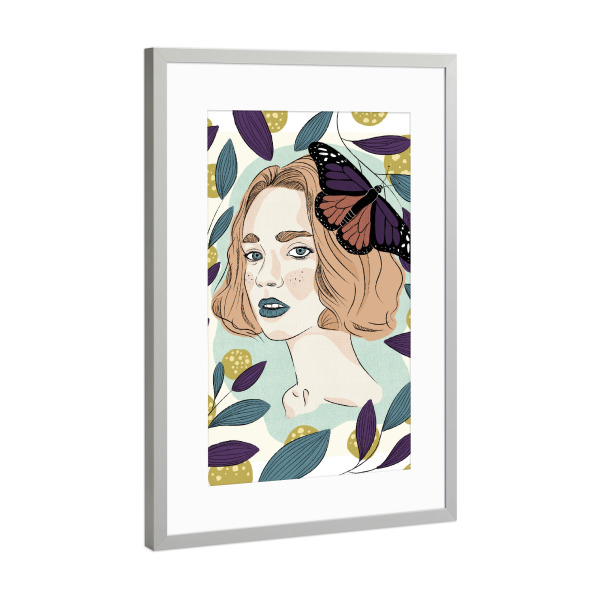 Poster mit Rahmen Silber "Ève Gallean" artboxONE - Floral,Menschen,Fashion