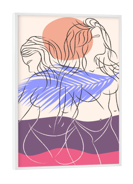 Poster mit weißem Rahmen "Beach Girl Lara and Manu" artboxONE - Natur,Menschen