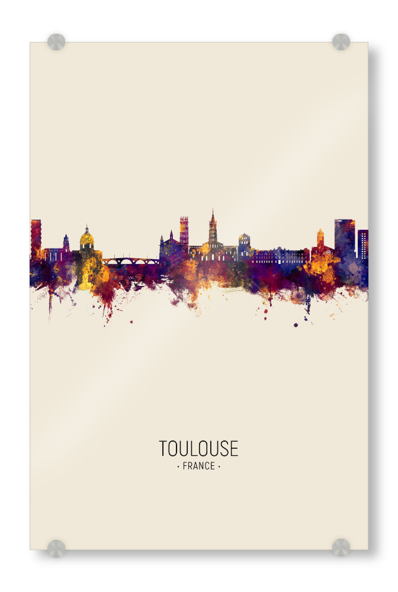 Acrylglasbild "Toulouse France Skyline Beige" artboxONE - Städte
