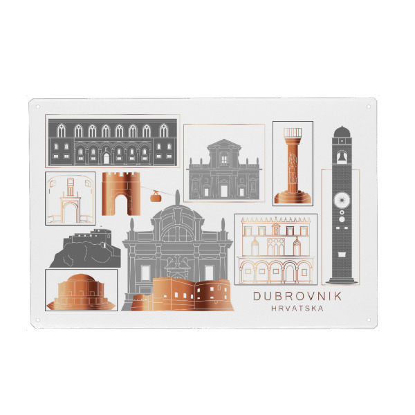 Metall Poster "Dubrovnik skyline copper" artboxONE - Städte,Reise,Architektur,Kartografie