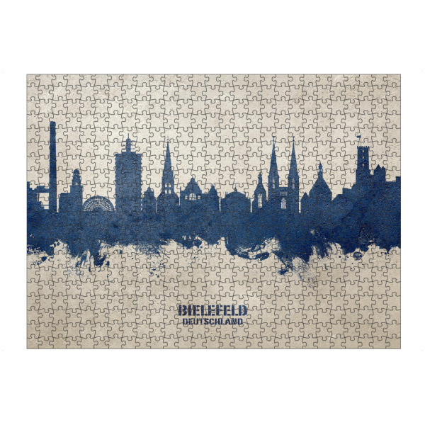 Puzzle Ravensburger "Bielefeld Skyline PaintBlue" artboxONE - Städte