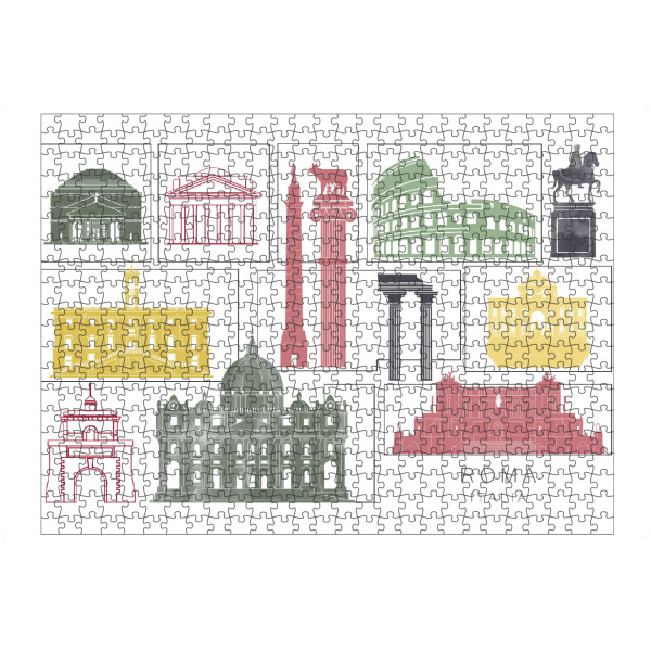 artboxONE Puzzle "Rome skyline burgundy" artboxONE - Städte,Reise,Architektur,Städte / Rom,Kartografie