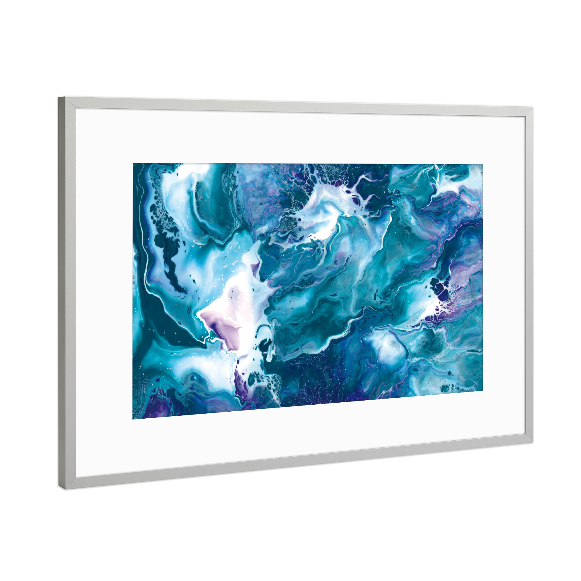 Poster mit Rahmen Silber "Kaysymoon Wild Sea" artboxONE - Natur,Abstrakt,Reise / Strand und Meer,Marmor,Galaxy