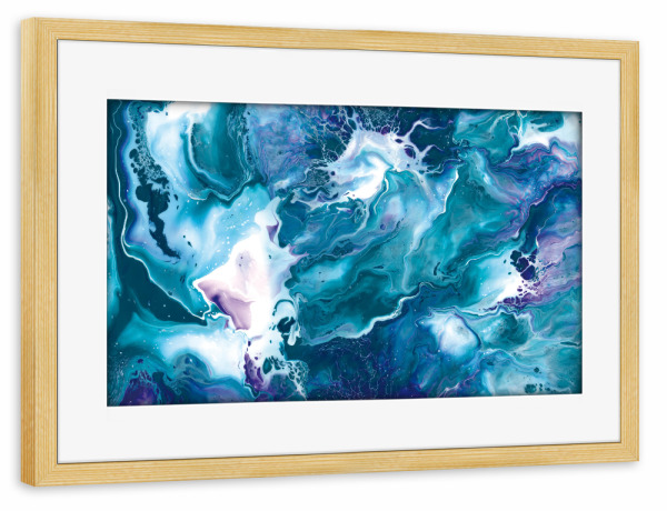 Poster mit Rahmen kiefer "Kaysymoon Wild Sea" artboxONE - Natur,Abstrakt,Reise / Strand und Meer,Marmor,Galaxy