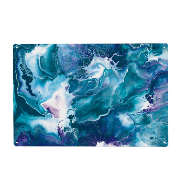 Metall Poster "Kaysymoon Wild Sea" artboxONE - Natur,Abstrakt,Reise / Strand und Meer,Marmor,Galaxy