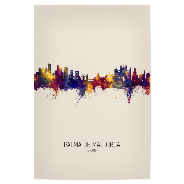 Poster 30x20 cm "Palma de Mallorca Skyline Beige" artboxONE - Städte
