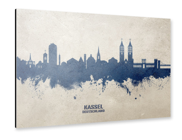 Alu-Dibond "Kassel Germany Skyline PaintBlue" 30x20 cm artboxONE