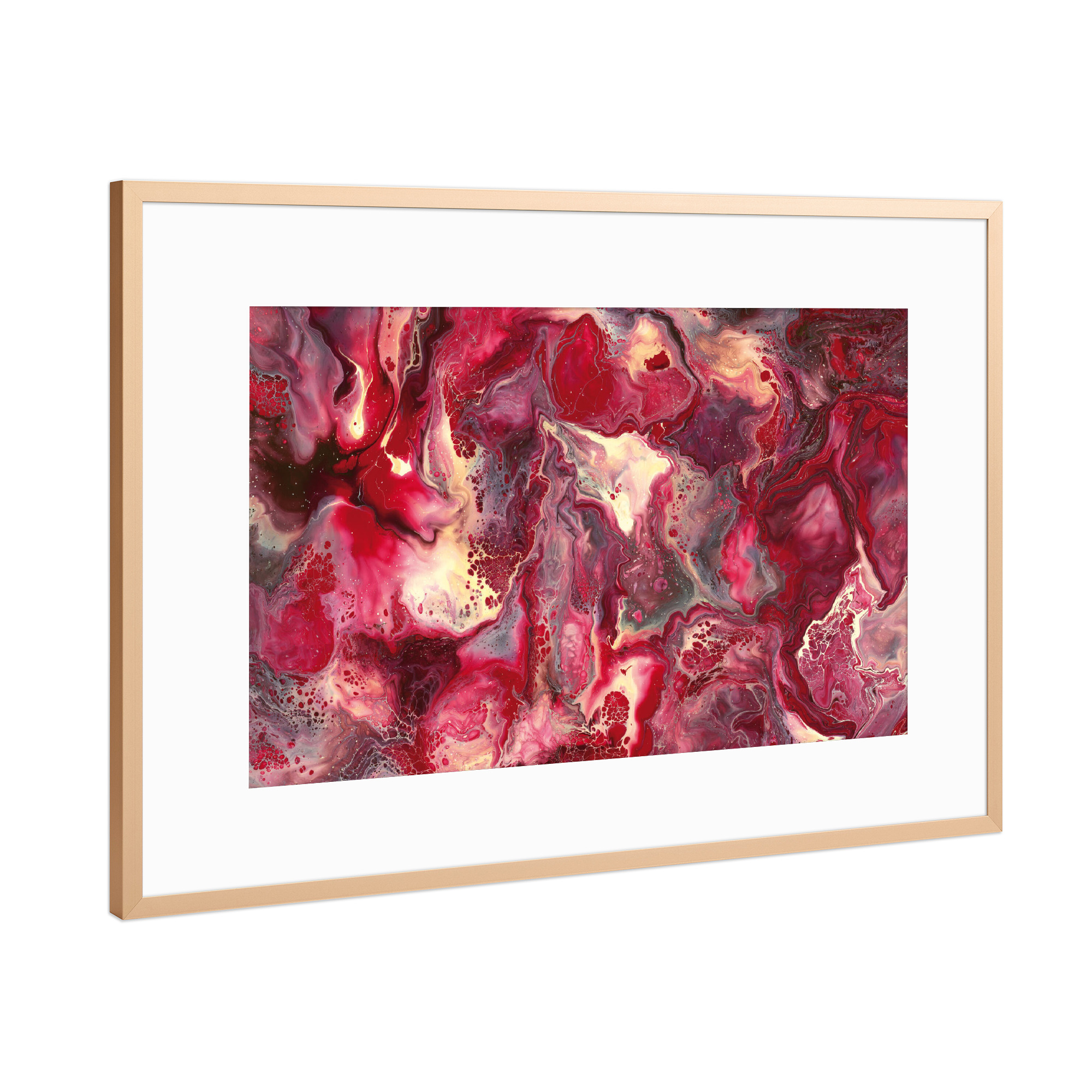 Poster mit Rahmen Kupfer "Kaysymoon Passion" artboxONE - Natur,Abstrakt,Liebe,Marmor,Galaxy