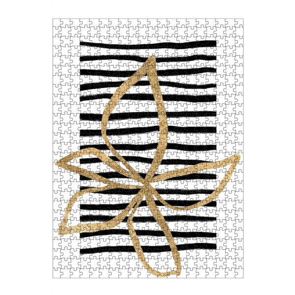 artboxONE Puzzle "Golden Flower on Black Stripes" artboxONE - Floral,Abstrakt