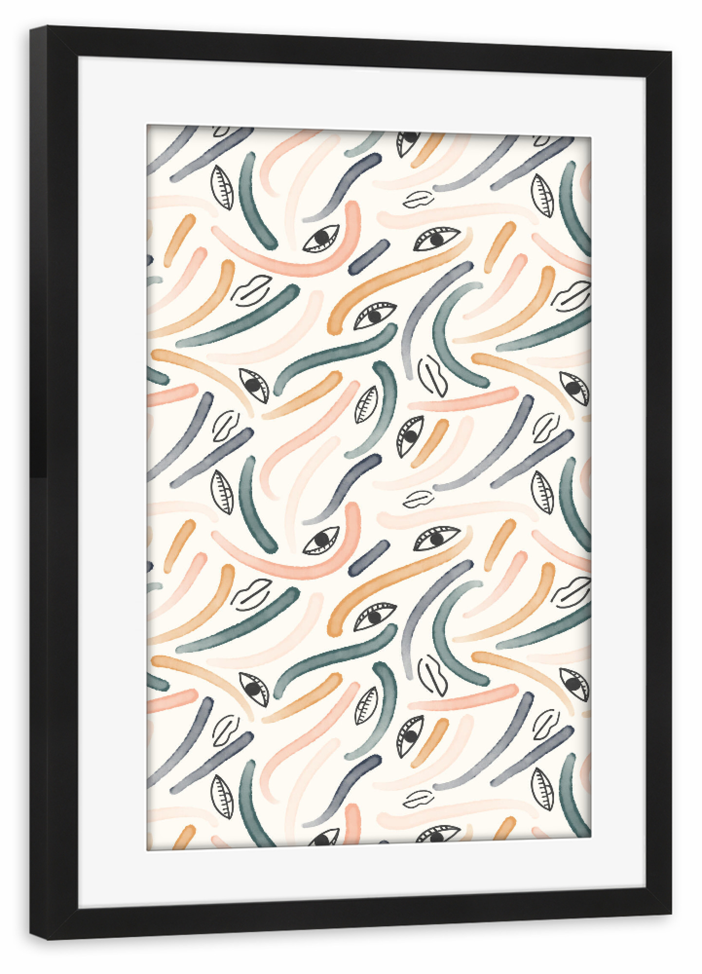 Poster mit Rahmen schwarz "Makeup Swatches Pattern" artboxONE - Abstrakt,Fashion
