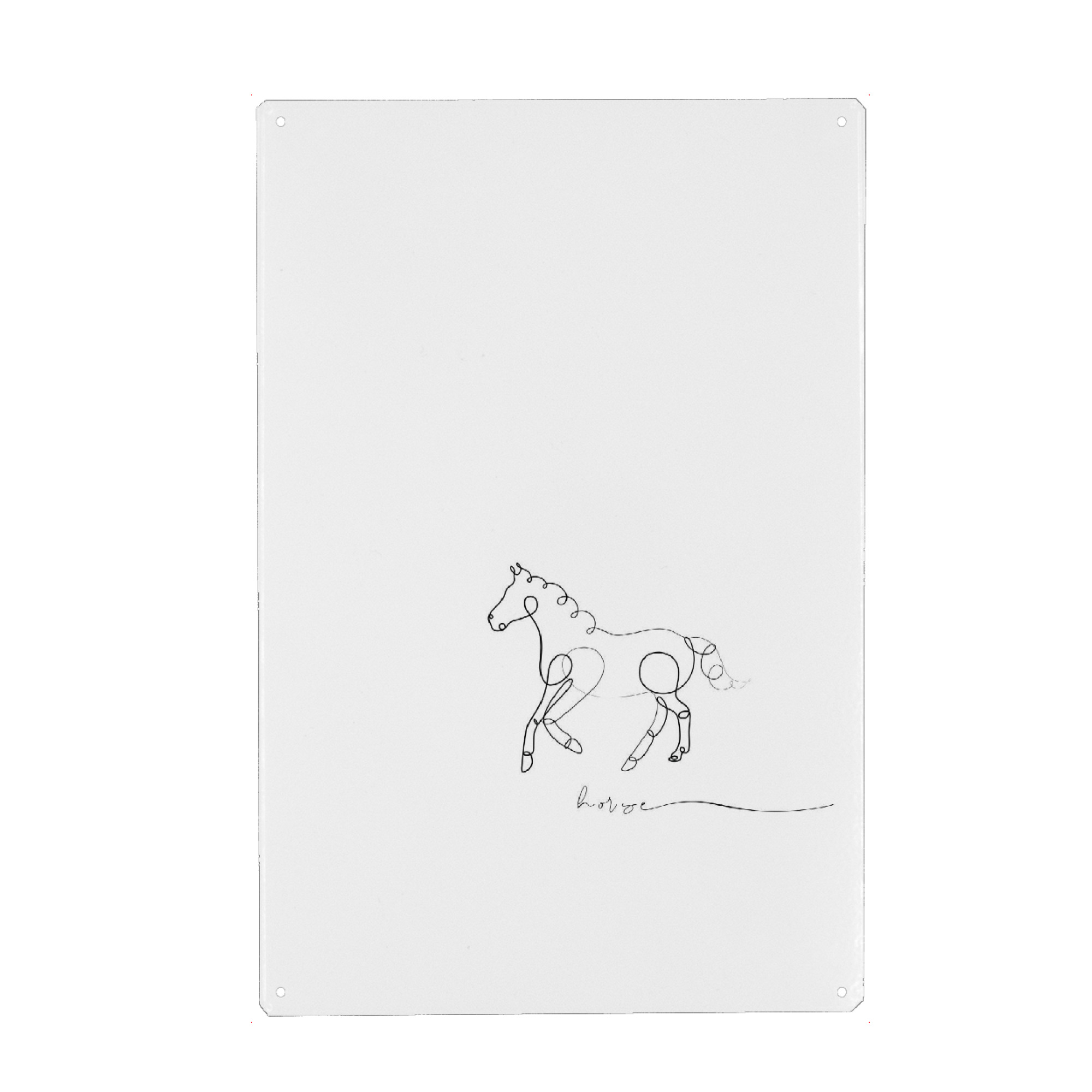 Metall Poster "Animal pen line horse" artboxONE - Tiere