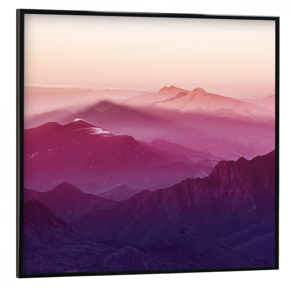 Poster mit schwarzem Rahmen 30x30 cm "Pink Mountain Shadow" artboxONE - Natur,Reise
