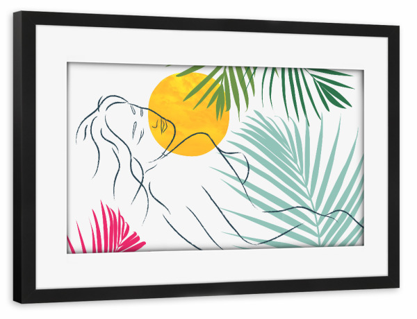 Poster mit Rahmen schwarz "Beach Girl Alice" artboxONE - Natur,Menschen