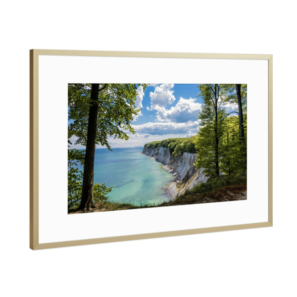 Poster mit Rahmen Gold "Kreidefelsen auf der Insel Rügen" artboxONE - Natur,Reise / Strand und Meer