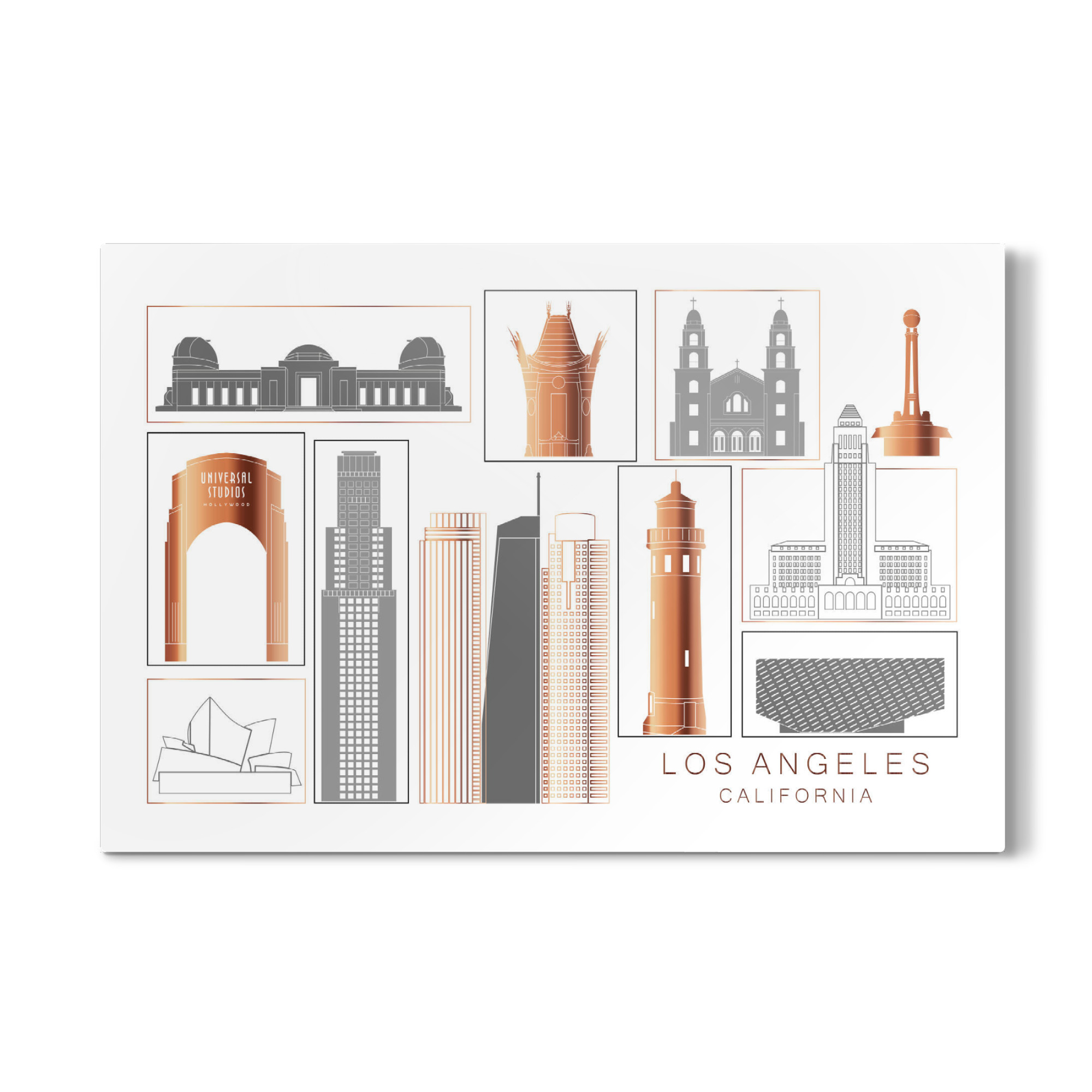 Galerie-Print "Los Angeles skyline copper" 75x50 cm artboxONE