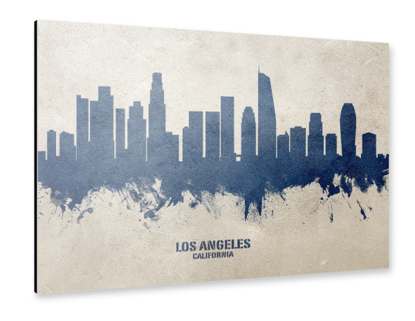 Alu-Dibond "Los Angeles Skyline PaintBlue" 30x20 cm artboxONE