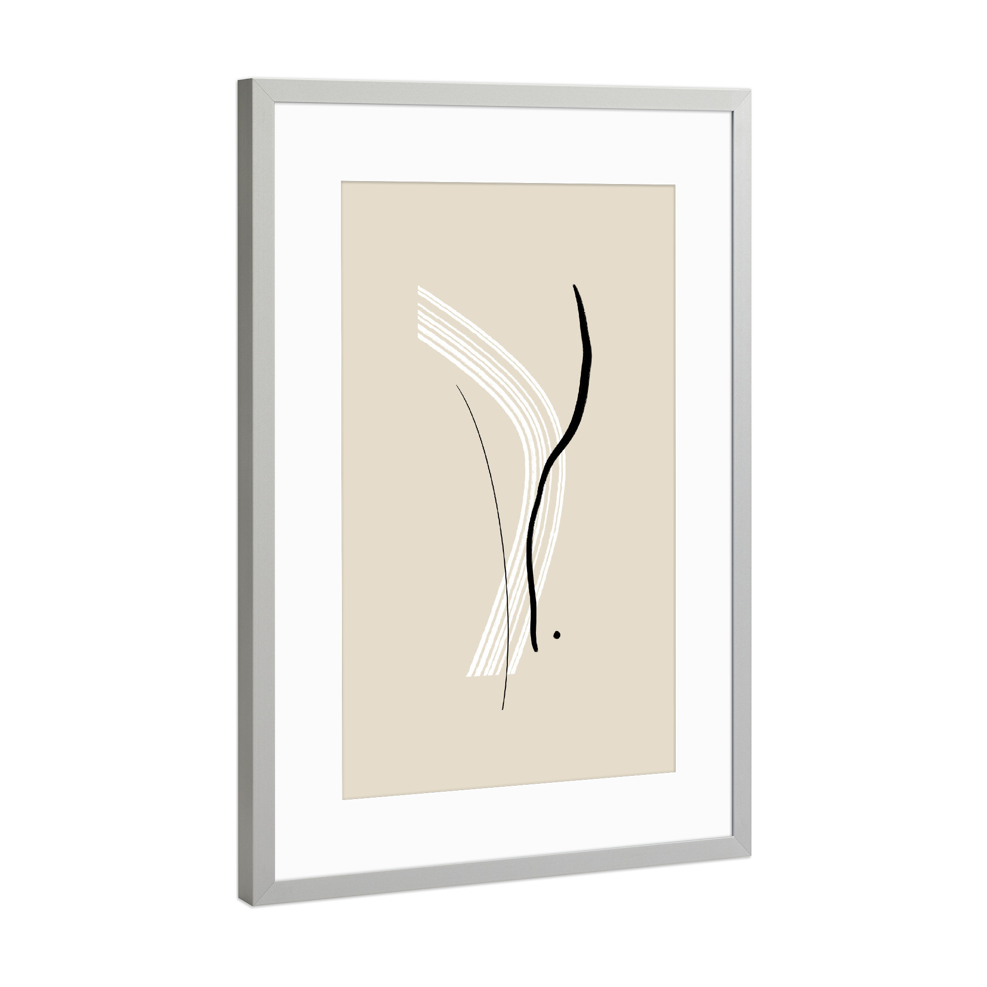 Poster mit Rahmen Silber "Composition of Lines - The Second" artboxONE - Abstrakt,Geometrie
