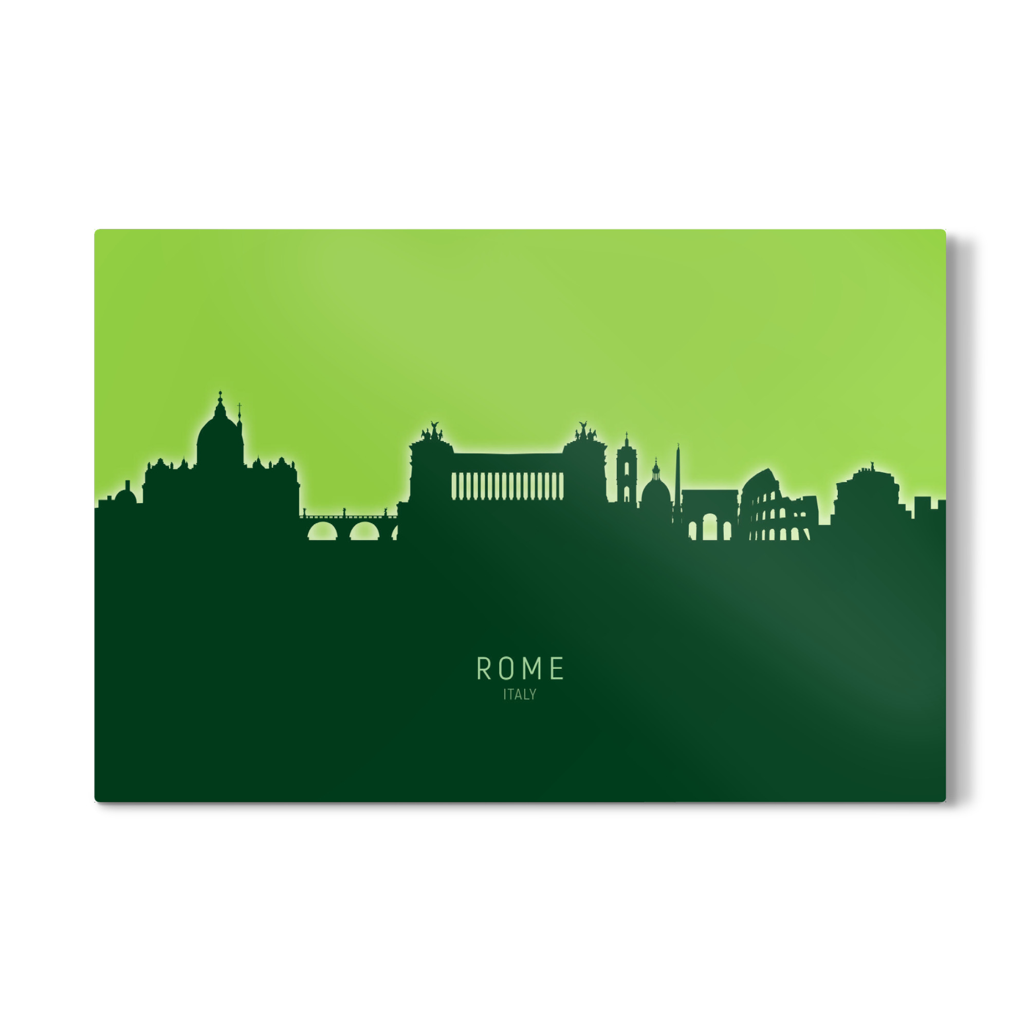 Galerie-Print "Rome Italy Skyline Glow Green" 75x50 cm artboxONE