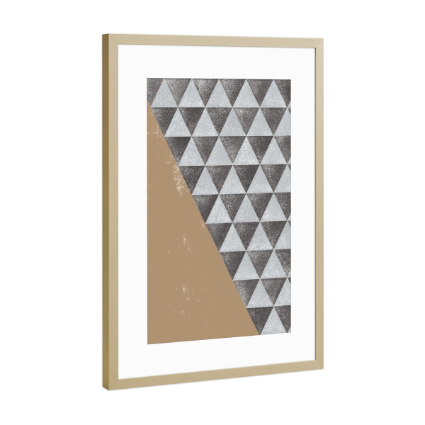 Poster mit Rahmen Gold "Golden Mine" artboxONE - Abstrakt,Geometrie