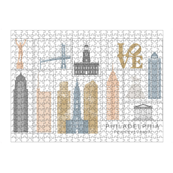 Puzzle Ravensburger "Philadelphia skyline earth" artboxONE - Städte,Reise,Architektur,Kartografie