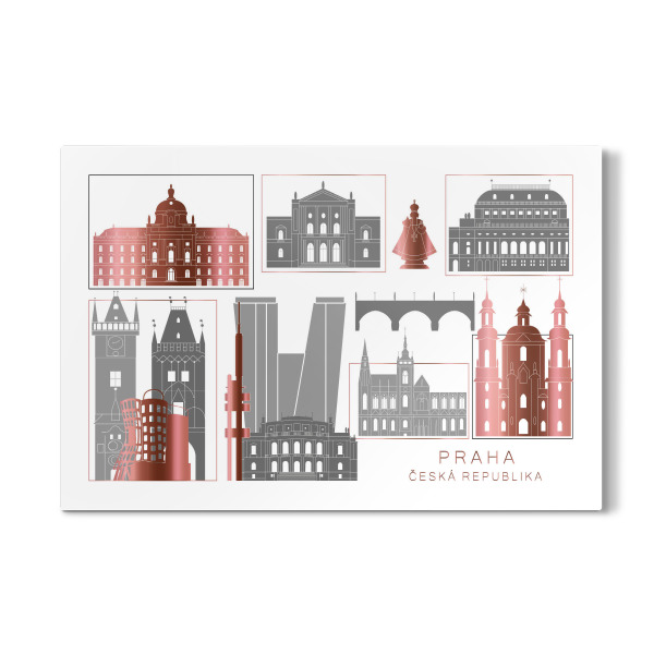 Galerie-Print "Prague skyline rosegold" 30x20 cm artboxONE