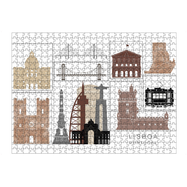 artboxONE Puzzle "Lisbon skyline black & brown" artboxONE - Städte,Reise,Architektur,Kartografie