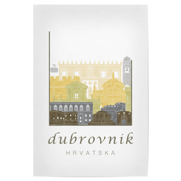Poster "Dubrovnik skyline desert" artboxONE - Städte,Architektur,Kartografie