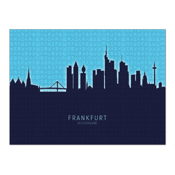 Puzzle Ravensburger "Frankfurt Skyline Glow Blue" artboxONE - Städte,Städte / Frankfurt