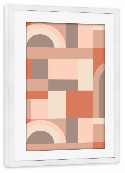 Poster mit Rahmen weiß "Softy Blocks" artboxONE - Abstrakt