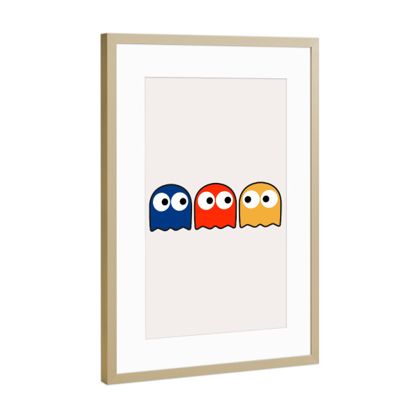 Poster mit Rahmen Gold "Little RGB Brothers" artboxONE - Abstrakt