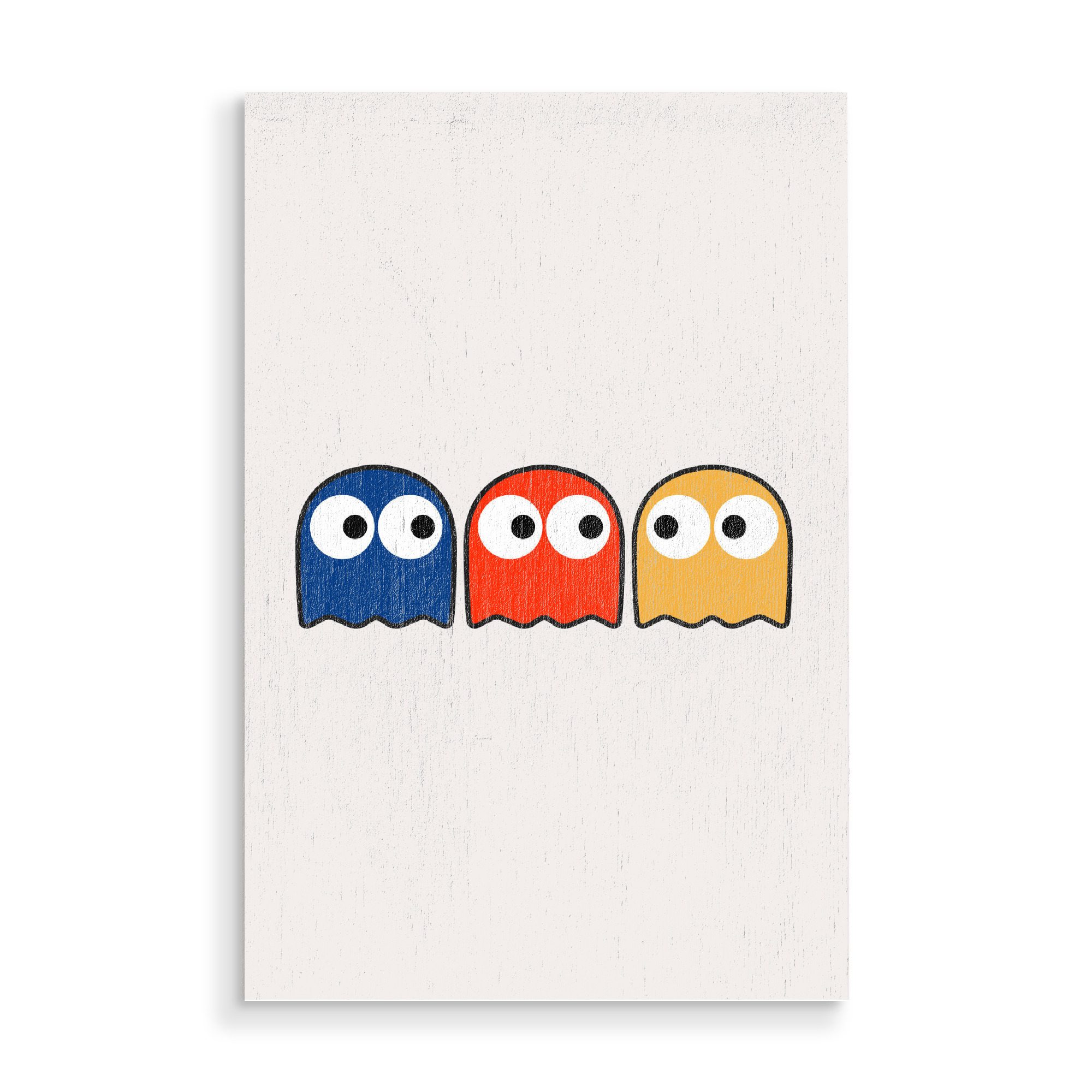 Holzbild "Little RGB Brothers" artboxONE - Abstrakt - Brüder,Farbe,Pac man,Pacman,Kinder,Nursery,Drillinge,Drei,Abstract,Abstrakt,Minimal,Minimalismus
