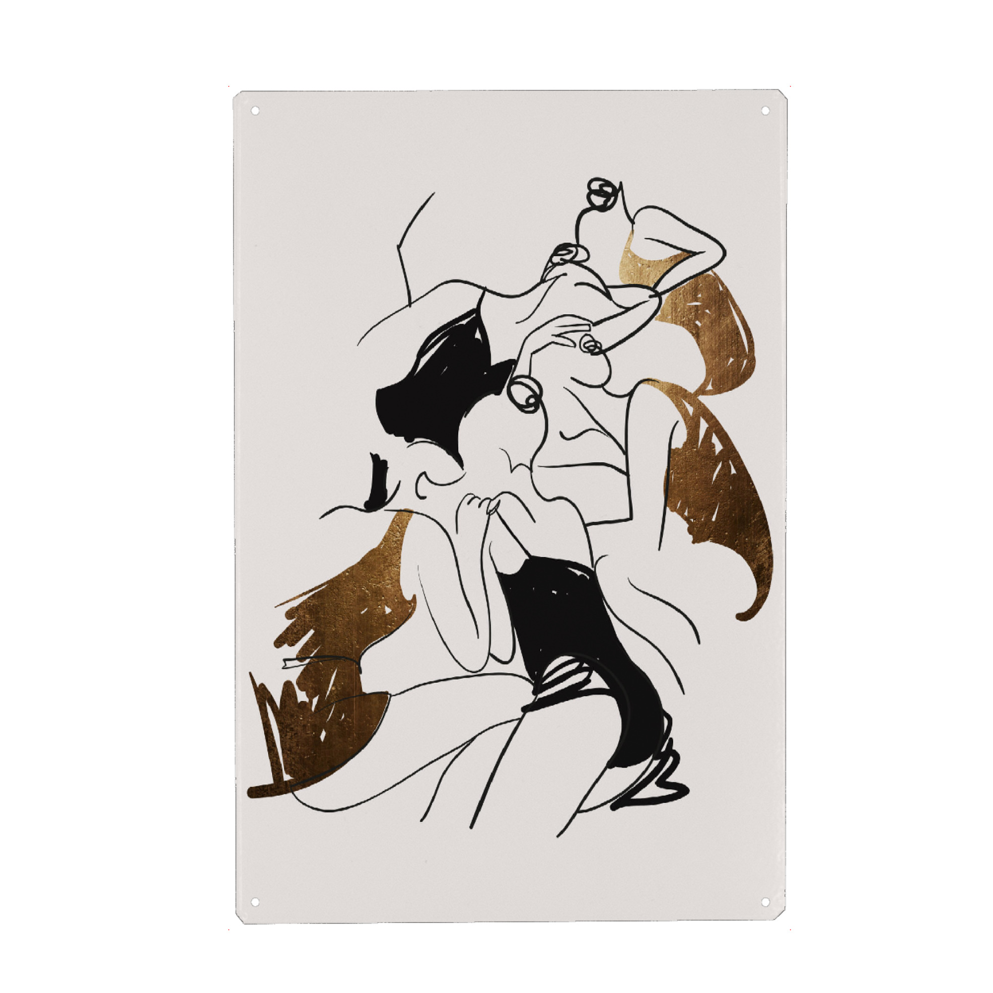 Metall Poster "Ballerinas" artboxONE - Abstrakt,Menschen - Tanzen,Frauen,Ballerinas,Tanzer,Tänzer,Lineart,Line,Art,Women,Girls,Dancer,Dance,Minimal