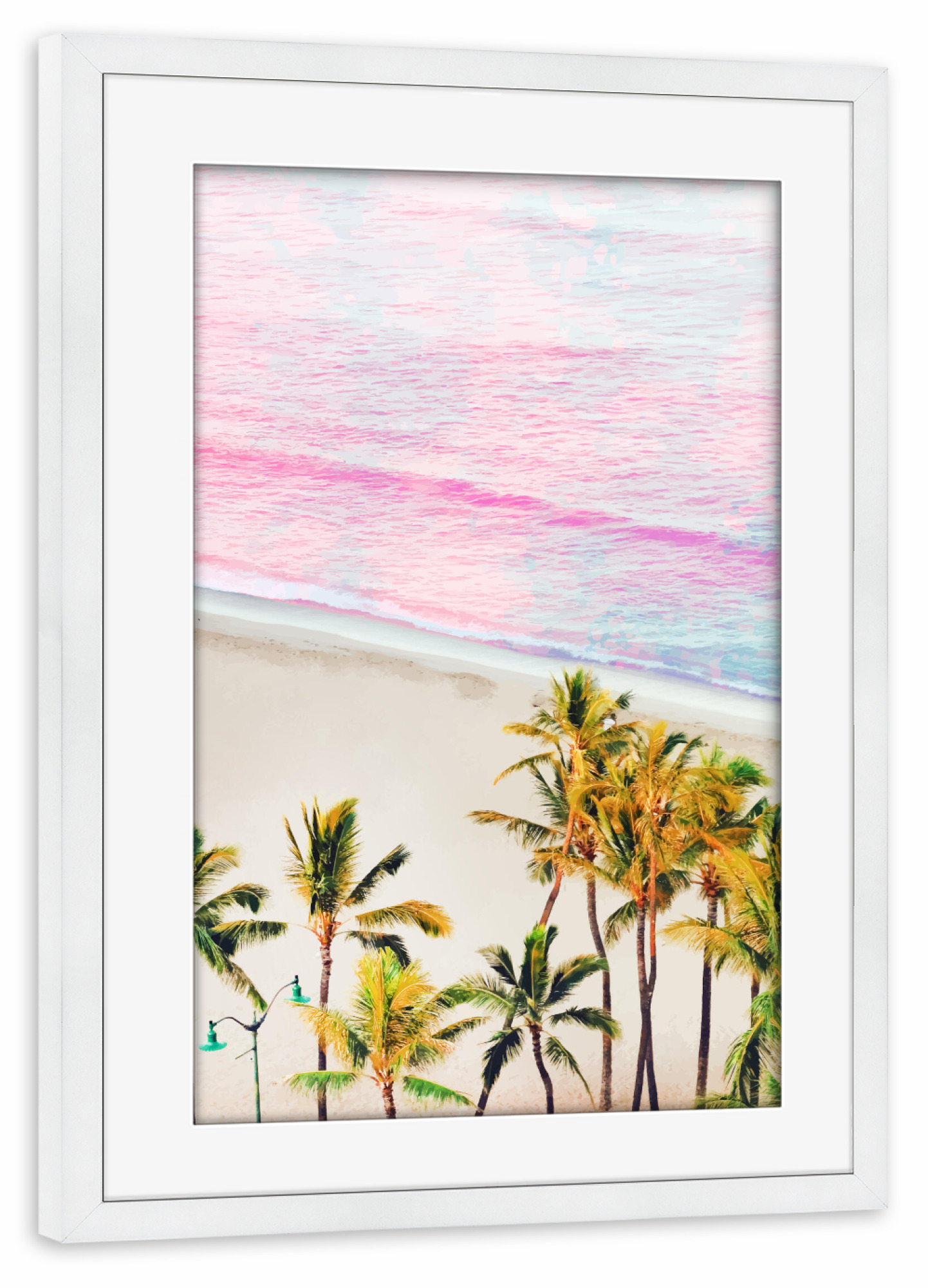Poster mit Rahmen weiß "Pink Ocean | Dreamy Scenic" artboxONE - Natur,Reise,Reise / Strand und Meer