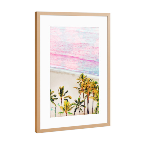 Poster mit Rahmen Kupfer "Pink Ocean | Dreamy Scenic" artboxONE - Natur,Reise,Reise / Strand und Meer