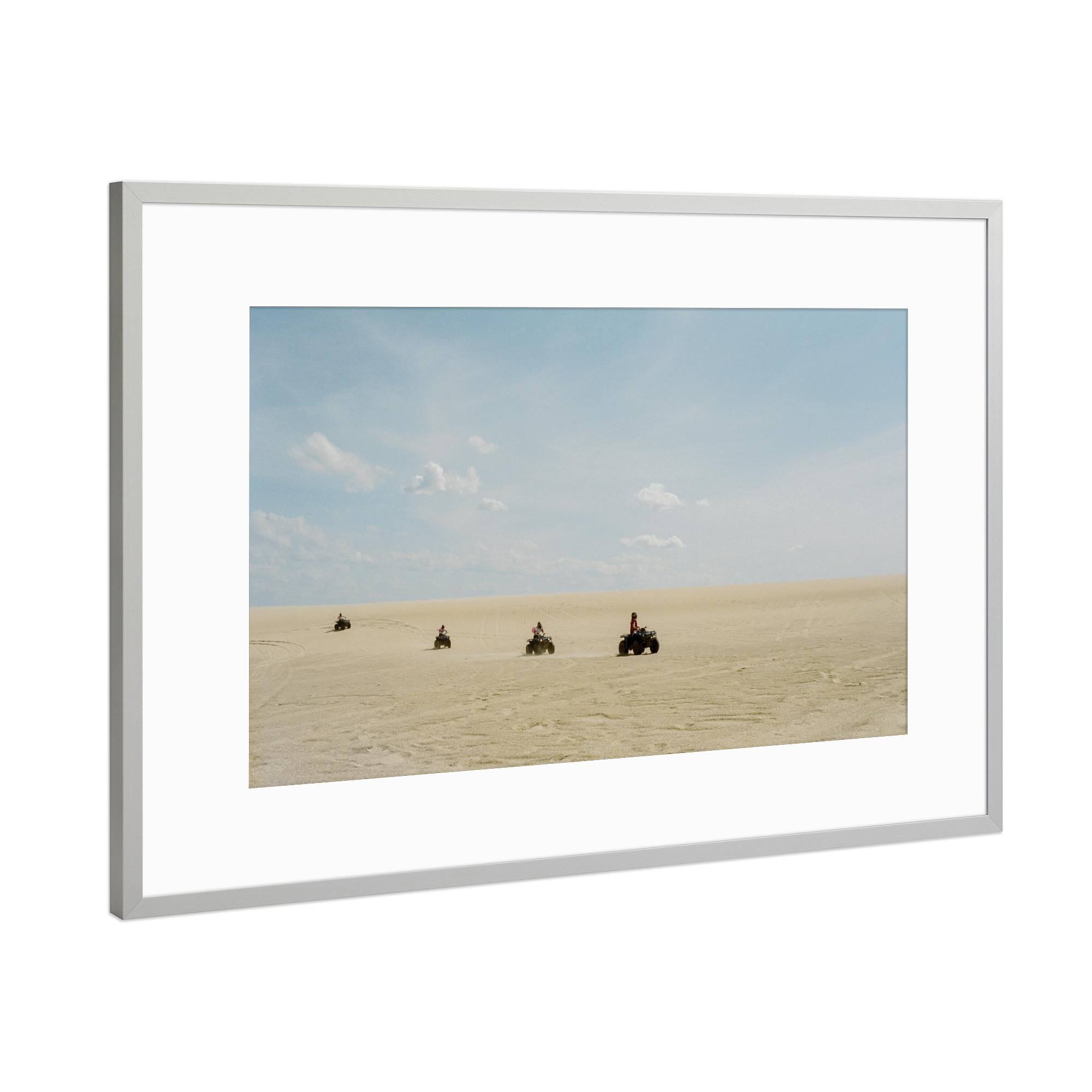 Poster mit Rahmen Silber "Quads in the Desert" artboxONE - Natur,Reise,Sport / Motorsport,Reise / Afrika,Automobile