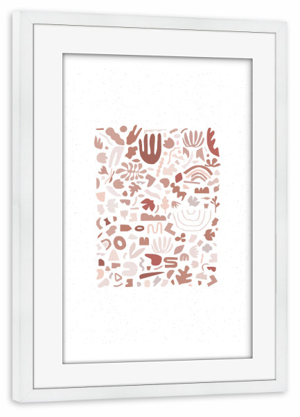 Poster mit Rahmen weiß "Abstract shapes light brown" artboxONE - Für Kinder,Abstrakt,Lustig