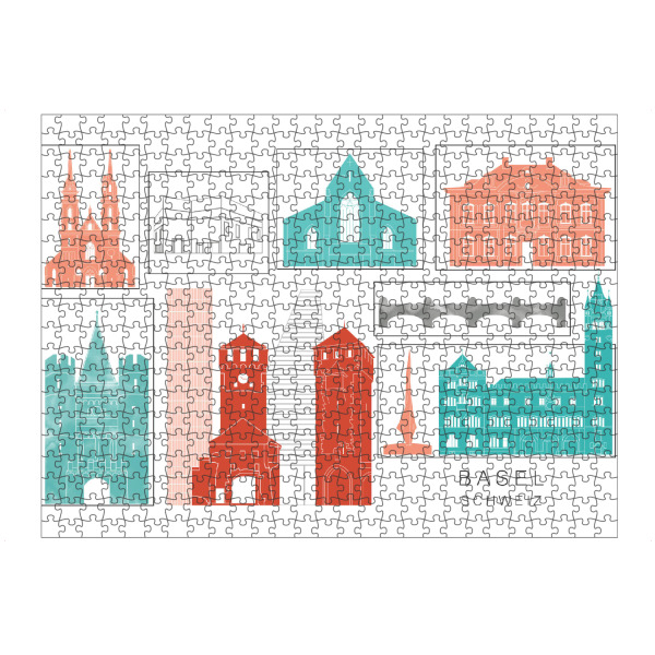 artboxONE Puzzle "Basel skyline coral" artboxONE - Städte,Reise,Architektur,Kartografie