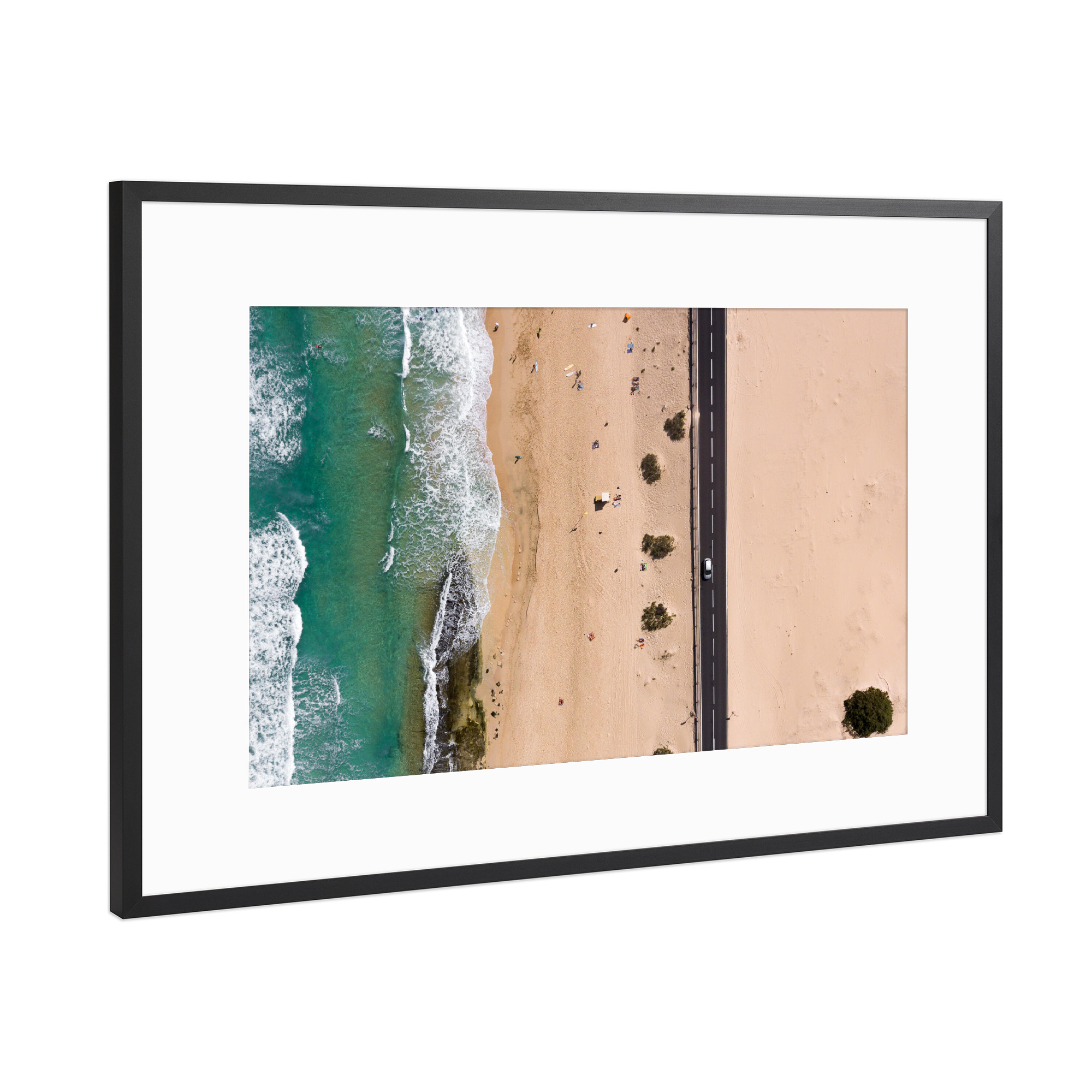 Poster mit Rahmen Schwarz (Metallic) "Ocean road" artboxONE - Natur,Reise,Reise / Strand und Meer,Automobile