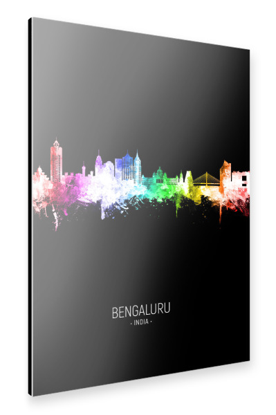 Alu-Dibond "Bengaluru Skyline Colour Black" 30x20 cm artboxONE