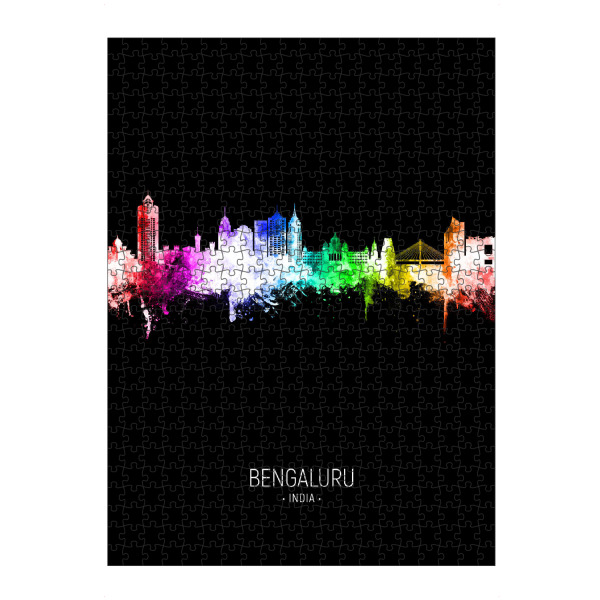 Puzzle Ravensburger "Bengaluru Skyline Colour Black" artboxONE - Städte