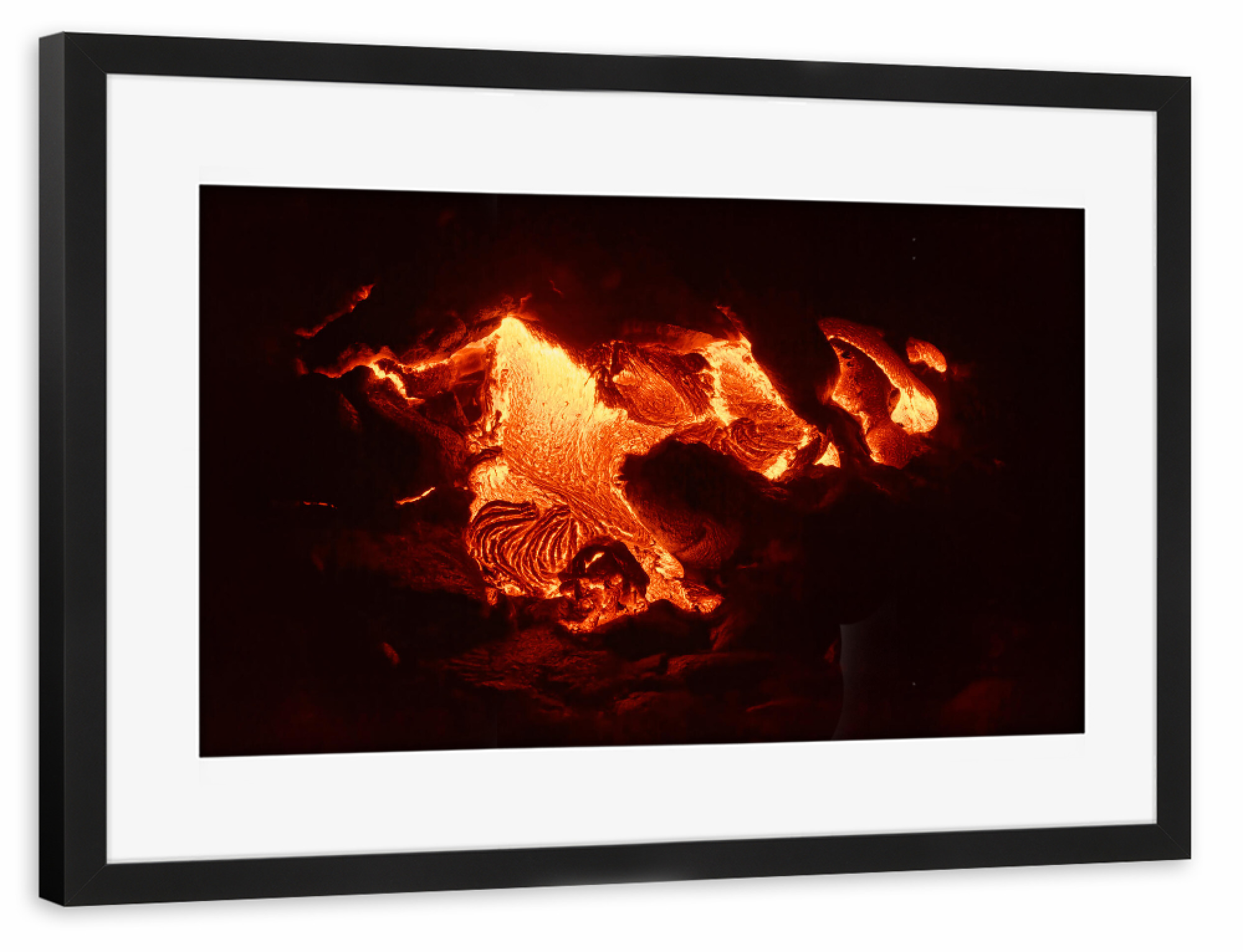 Poster mit Rahmen schwarz "Heißes Magma" artboxONE - Natur,Abstrakt,Reise / Länder