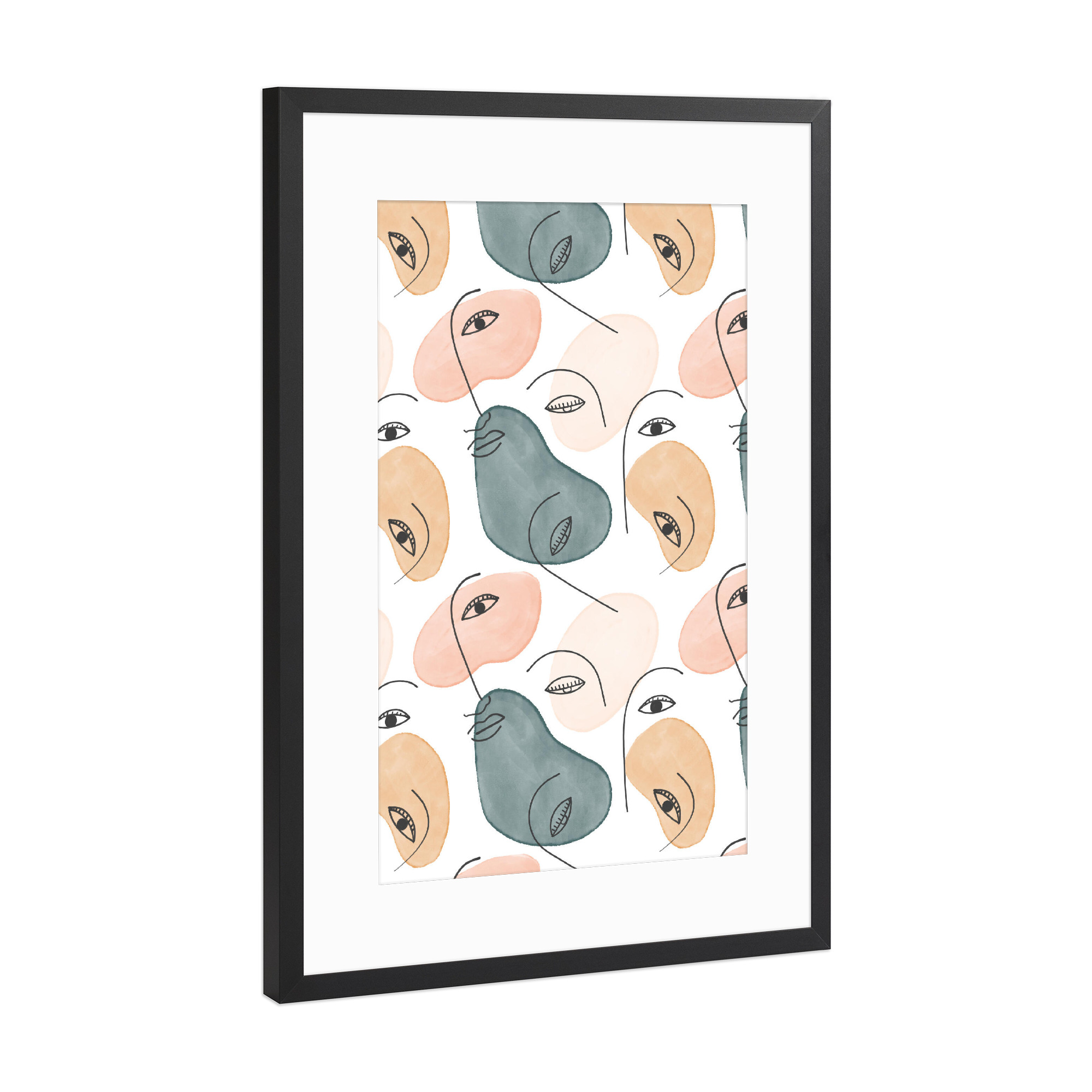 Poster mit Rahmen Schwarz (Metallic) "Minimal Figurative Pattern" artboxONE - Abstrakt,Fashion