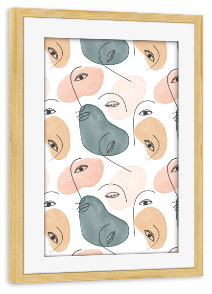 Poster mit Rahmen kiefer "Minimal Figurative Pattern" artboxONE - Abstrakt,Fashion