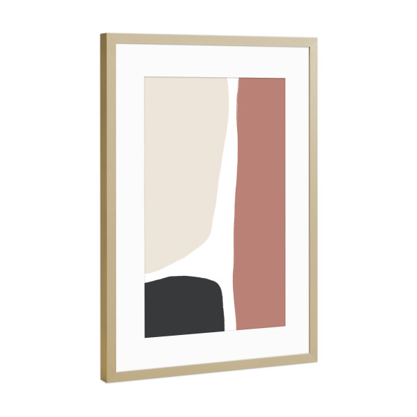 Poster mit Rahmen Gold "Natural Shades Trio" artboxONE - Abstrakt,Geometrie