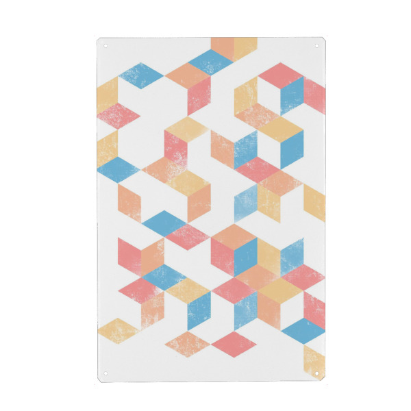 Metall Poster "Colorful pattern -orange blue" artboxONE - Abstrakt