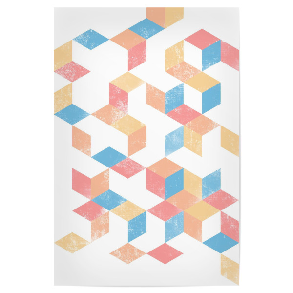 Poster "Colorful pattern -orange blue" artboxONE - Abstrakt