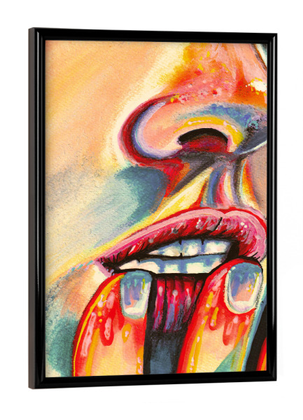 Poster mit schwarzem Rahmen "Neon Baby" artboxONE - Menschen,Liebe
