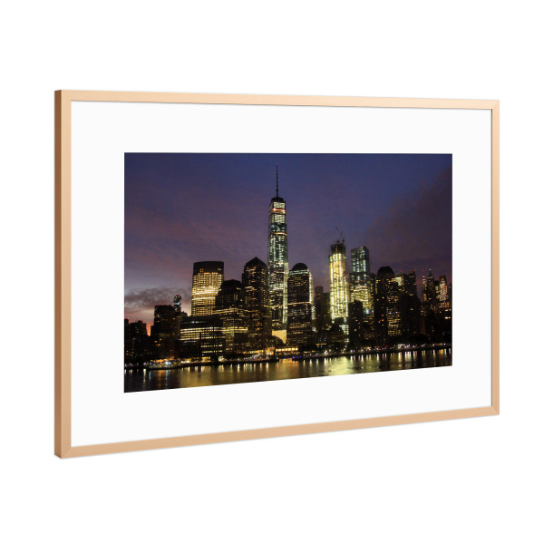 Poster mit Rahmen Kupfer "NY Skyline am Morgen" artboxONE - Städte,Städte / New York,Architektur